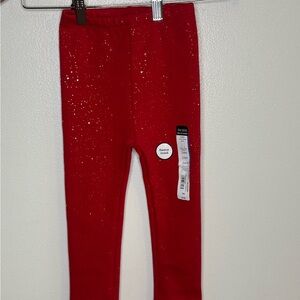 Okie Dokie Red Leggings Slim Fit Stretchy Bottoms Fleece Lined